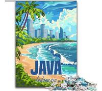 Rompecabezas para Adolescentes, 1000 Piezas, Isla de Java, Indonesia, para aliviar el estrés, Pasar el rato, interacción Entre Padres e Hijos, 50x75cm