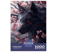 Rompecabezas para Adolescentes 1000 Piezas Japanese Black Kitsune Fox Rompecabezas para Adultos Juegos Divertidos Decoración Interacción Entre Padres E Hijos 70x50cm/1000pcs