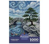 Rompecabezas para Adolescentes 1000 Piezas Japanese Garden with Bridge and Koi Rompecabezas para Adultos Juguete Decoración De Pared Corte De Precisión Ayuda A Ejercitar El Cerebro 70x50cm/1000pcs