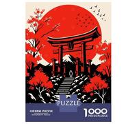 Rompecabezas para Adolescentes 1000 Piezas Japanese Landscape with Torii Gate Rompecabezas para Adultos Juegos Divertidos Decoración Interacción Entre Padres E Hijos 52x38cm/1000pcs