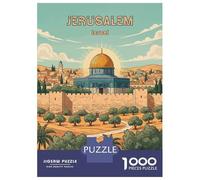 Rompecabezas para Adolescentes 1000 Piezas Jerusalem, Israel Travel Poster Rompecabezas para Adultos Juegos Relajantes Regalo De Cumpleaños para Cumpleaños, Navidad 70x50cm/1000pcs