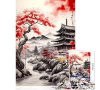 Rompecabezas para Adolescentes 1000 Piezas Juguete de Pueblo japonés decoración de Pared Obra de Arte Regalo Juego Familiar interacción Entre Padres e Hijos tamaño 50x75cm
