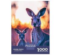 Rompecabezas para Adolescentes 1000 Piezas Kangaroo Family Sunset Rompecabezas para Adolescentes Juegos Relajantes Decoración Interacción Entre Padres E Hijos 38x26cm/1000pcs