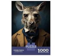 Rompecabezas para Adolescentes 1000 Piezas Kangaroo in Suit Art Print Rompecabezas para Adultos Juegos Divertidos Decoración Interacción Entre Padres E Hijos 70x50cm/1000pcs