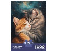 Rompecabezas para Adolescentes 1000 Piezas Kittens in Cosmos Rompecabezas para Adultos Juguete Decoración De Pared Corte De Precisión Ayuda A Ejercitar El Cerebro 38x26cm/1000pcs