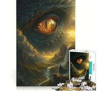 Rompecabezas para Adolescentes: 1000 Piezas La Mirada del dragón sobre un Paisaje fantástico Juego Familiar, Ideal para divertirse en casa Perfecto como Regalo 38x52cm