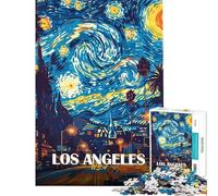Rompecabezas para Adolescentes 1000 Piezas La Noche Estrellada de Los Ángeles Arte Rompecabezas para Adolescentes Juegos Divertidos Corte de precisión cumpleaños (tamaño 38x26cm)
