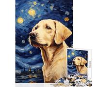 Rompecabezas para Adolescentes 1000 Piezas Labrador Amarillo Van Gogh decoración del hogar Juguetes Regalo de cumpleaños Juego Educativo Potencia el Amor Entre Parejas tamaño 50x75cm