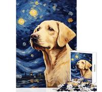 Rompecabezas para Adolescentes 1000 Piezas Labrador Amarillo Van Gogh Juguete para decoración de Pared Regalo de Amigo Secreto Juego Imposible Potencia el Amor Entre Parejas tamaño 38x52cm