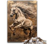 Rompecabezas para Adolescentes 1000 Piezas León Caballo Entrena tu Cerebro y Tus Manos Interacción Entre Padres e Hijos para Mayores de 14 años 38x26cm