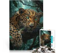 Rompecabezas para Adolescentes 1000 Piezas Leopardo de la Jungla Tropical Juguetes de Bricolaje Colección de Artistas, Bellas Artes 52x38cm