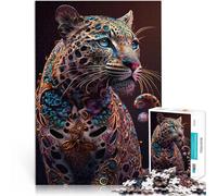 Rompecabezas para Adolescentes 1000 Piezas Leopardo Feroz en Color Juguetes Juegos Educativos Antiestrés Gran Regalo para Juegos 38x26cm