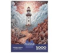 Rompecabezas para Adolescentes 1000 Piezas Lighthouse in The Clouds Rompecabezas para Adultos Juego De Ingenio Difícil Difícil Regalos para Reducir El Estrés 52x38cm/1000pcs