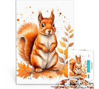 Rompecabezas para Adolescentes 1000 Piezas Linda Ardilla Acuarela Juguete de desafío de Juego Educativo Lista de Deseos con Papá Noel 38x26cm
