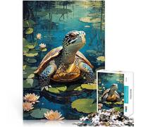 Rompecabezas para Adolescentes 1000 Piezas Linda Tortuga Entrena tu Cerebro y Tus Manos Cada Pieza es única: un desafiante y Divertido Juego Familiar 38x26cm