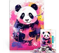 Rompecabezas para Adolescentes 1000 Piezas Lindo Panda Pop Art Competición de Velocidad de Manos Decoración hogar 38x26cm