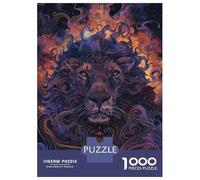 Rompecabezas para Adolescentes 1000 Piezas Lion Art Print Fantasy Animal Rompecabezas para Adultos Juegos Divertidos Decoración Interacción Entre Padres E Hijos 52x38cm/1000pcs