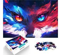 Rompecabezas para Adolescentes 1000 Piezas Lobo de fantasía cósmica Entrena tu Cerebro y Tus Manos Mejorar el Amor Entre Parejas 38x26cm