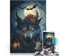 Rompecabezas para Adolescentes 1000 Piezas Lobo siniestro Juguete Educativo Intelectual descompresor Juego de desafío único 75x50cm