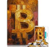 Rompecabezas para Adolescentes 1000 Piezas, Logotipo de Bitcoin, Juguetes educativos para familias, interacción Entre Padres e Hijos a Partir de 14 años, 38x26cm