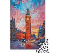 Rompecabezas para Adolescentes 1000 Piezas London Cityscape with Big Ben-1 Rompecabezas para Adolescentes Juegos Relajantes Decoración Interacción Entre Padres E Hijos 38x26cm/1000pcs
