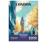 Rompecabezas para Adolescentes 1000 Piezas London England Travel Rompecabezas para Adultos Juguete Decoración De Pared Corte De Precisión Ayuda A Ejercitar El Cerebro 70x50cm/1000pcs