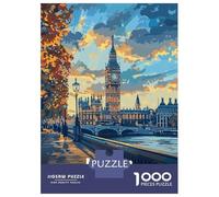 Rompecabezas para Adolescentes 1000 Piezas London, United Kingdom Cityscape Art Rompecabezas para Adultos Juegos Relajantes Regalo De Cumpleaños para Cumpleaños, Navidad 52x38cm/1000pcs