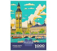 Rompecabezas para Adolescentes 1000 Piezas London Vintage Travel Rompecabezas para Adultos Juegos Familiares Análisis Y Lógica para Cumpleaños, Navidad 38x26cm/1000pcs