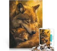 Rompecabezas para Adolescentes 1000 Piezas Madre loba y su Cachorro Difícil y desafío Cada Pieza es única: un desafiante y Divertido Juego Familiar 75x50cm