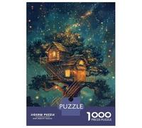 Rompecabezas para Adolescentes 1000 Piezas Magical Treehouse in The Stars Rompecabezas para Adultos Juegos Divertidos Decoración Interacción Entre Padres E Hijos 52x38cm/1000pcs