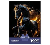Rompecabezas para Adolescentes 1000 Piezas Majestic Star Black Horse with Golden Light Rompecabezas para Adultos Juegos Familiares Análisis Y Lógica para Cumpleaños, Navidad 70x50cm/1000pcs