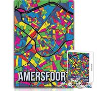 Rompecabezas para Adolescentes: 1000 Piezas,Mapa de la Ciudad de Amersfoort,Utrecth,Arte Pop,Juego desafiante,Juguetes,análisis y lógica,Regalos de Amigo Secreto 38x52cm
