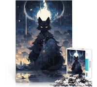 Rompecabezas para Adolescentes 1000 Piezas Mirada Felina Lunar Juguetes Juegos Educativos Antiestrés Decoración del hogar 52x38cm