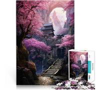 Rompecabezas para Adolescentes 1000 Piezas Monasterio de la montaña Sakura Juegos Juguetes Regalo Gran Regalo para Juegos 75x50cm