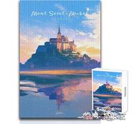 Rompecabezas para Adolescentes, 1000 Piezas, Mont Saint-Michel Glow, diversión Familiar y Noche de Juegos, Aprendizaje, Regalo Educativo, cumpleaños, tamaño 50x75cm