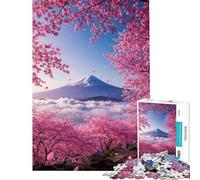 Rompecabezas para Adolescentes 1000 Piezas Monte Fuji Sakura Japón Rompecabezas para Adolescentes Juegos Divertidos Corte de precisión cumpleaños (tamaño 50x75cm)