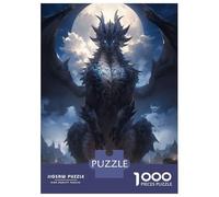 Rompecabezas para Adolescentes 1000 Piezas Moonlight Dragon Anime Art Rompecabezas para Adultos Juguete Decoración De Pared Corte De Precisión Ayuda A Ejercitar El Cerebro 38x26cm/1000pcs