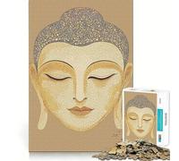 Rompecabezas para Adolescentes,1000 Piezas,Mosaico de Caras de Buda,Corte preciso,Divertido,Creativo,para ejercitar la Mente,Relajante, (38x26cm)