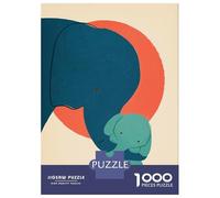 Rompecabezas para Adolescentes 1000 Piezas Mother Elephant and Calf Rompecabezas para Adultos Juegos Relajantes Regalo De Cumpleaños para Cumpleaños, Navidad 38x26cm/1000pcs