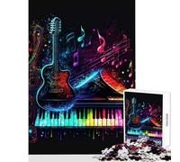 Rompecabezas para Adolescentes 1000 Piezas música en Vivo neón Juguete decoración de Pared Regalos para Mujeres y Hombres Juegos de relajación descompresión Intelectual tamaño 38x26cm