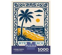 Rompecabezas para Adolescentes 1000 Piezas Myrtle Beach Vintage Travel Rompecabezas para Adultos Juguete Decoración De Pared Corte De Precisión Ayuda A Ejercitar El Cerebro 70x50cm/1000pcs