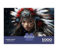 Rompecabezas para Adolescentes 1000 Piezas Native American Headdress Rompecabezas para Adultos Juegos Relajantes Análisis Y Lógica para Cumpleaños, Navidad 38x26cm/1000pcs