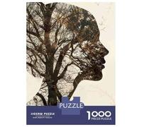 Rompecabezas para Adolescentes 1000 Piezas Nature's Profile Tree Silhouette Art Rompecabezas para Adultos Juegos Divertidos Decoración Interacción Entre Padres E Hijos 38x26cm/1000pcs