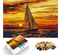 Rompecabezas para Adolescentes 1000 Piezas Navegando al Atardecer Matar el Tiempo en Vacaciones en casa Mejorar el Amor Entre Parejas 38x26cm