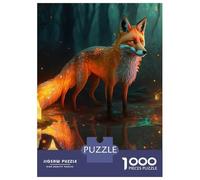 Rompecabezas para Adolescentes 1000 Piezas Neon Fox Rompecabezas para Adultos Juegos Relajantes Regalo De Cumpleaños para Cumpleaños, Navidad 70x50cm/1000pcs