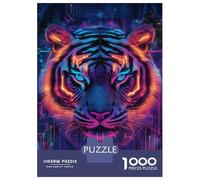 Rompecabezas para Adolescentes 1000 Piezas Neon Tiger Vision-1 Rompecabezas para Adultos Juguetes Antiestrés Patrón De Montaje Oferta como Regalo para Toda La Familia 52x38cm/1000pcs