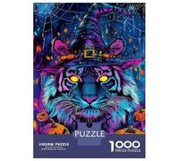 Rompecabezas para Adolescentes 1000 Piezas Neon Witch Tiger Rompecabezas para Adultos Juegos Relajantes Análisis Y Lógica para Cumpleaños, Navidad 70x50cm/1000pcs