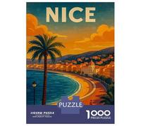 Rompecabezas para Adolescentes 1000 Piezas Nice, France Travel Rompecabezas para Adultos Juegos Relajantes Desafío Difícil Interacción Entre Padres E Hijos 52x38cm/1000pcs