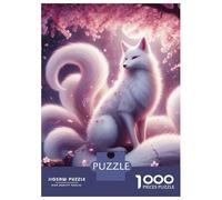 Rompecabezas para Adolescentes 1000 Piezas Ninetail White Kitsune Rompecabezas para Adultos Juegos Relajantes Regalo De Cumpleaños para Cumpleaños, Navidad 70x50cm/1000pcs