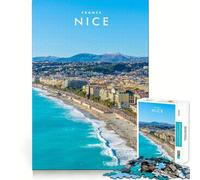 Rompecabezas para Adolescentes 1000 Piezas Niza Francia Corte Exacto Juego Acertijo Regalo Regalo Tiempo de Juego Tranquilo Arte (38x26cm)